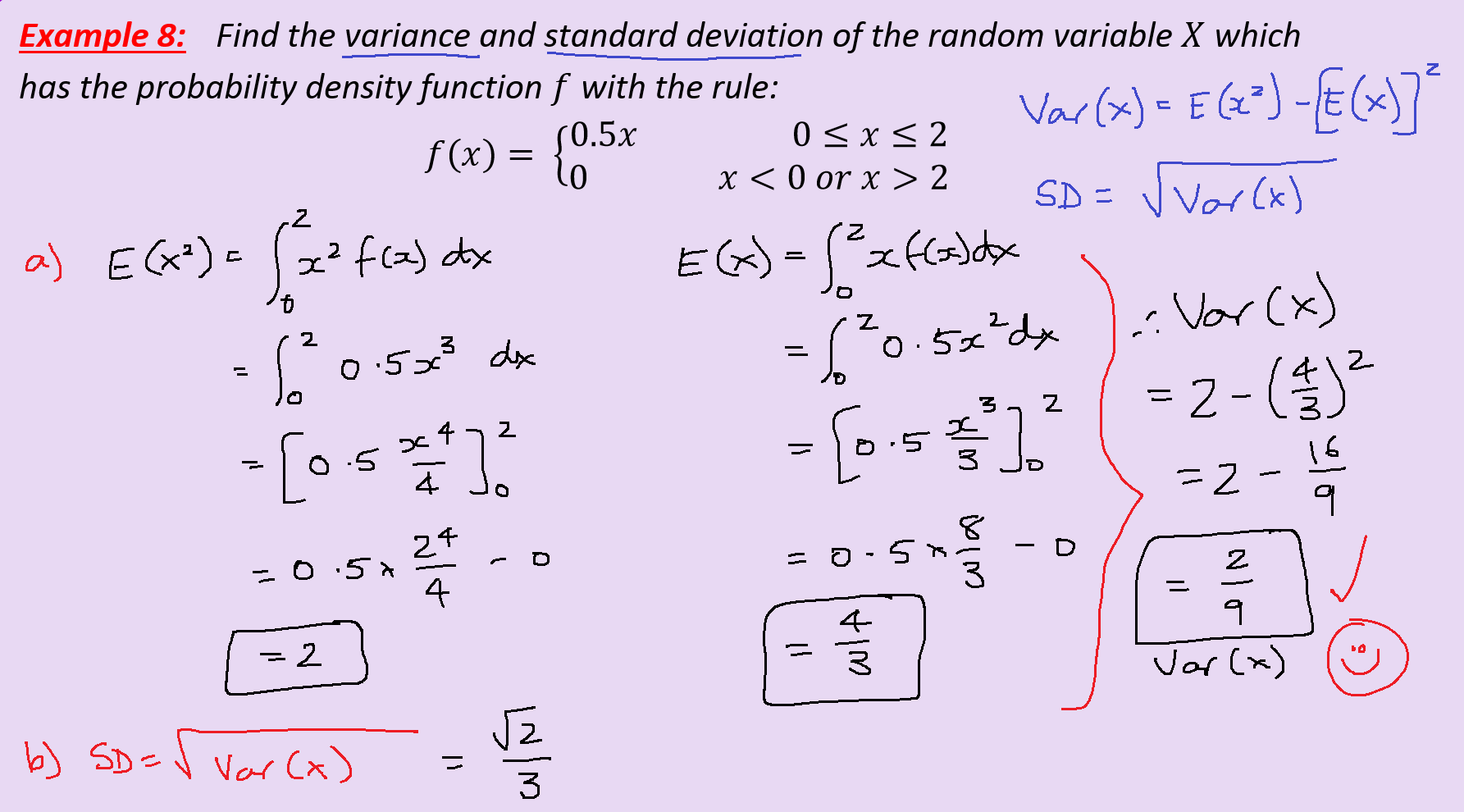 15D and 15E Properties of mean and variance and cumulative distribution ...